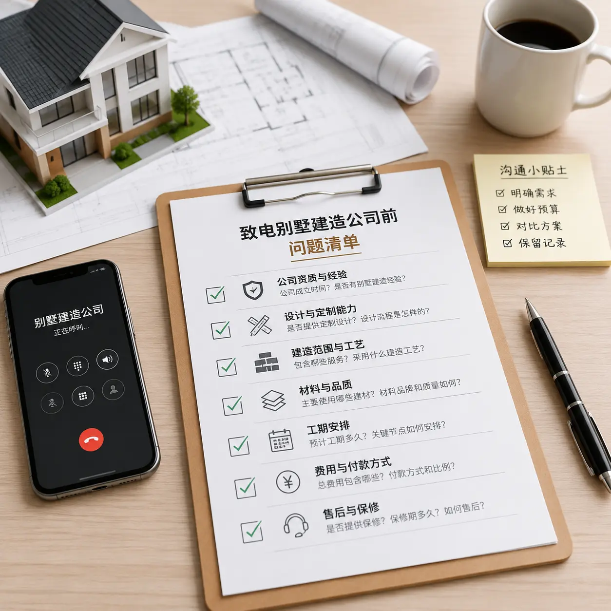 在河南拨打别墅建造公司电话前的准备工作
