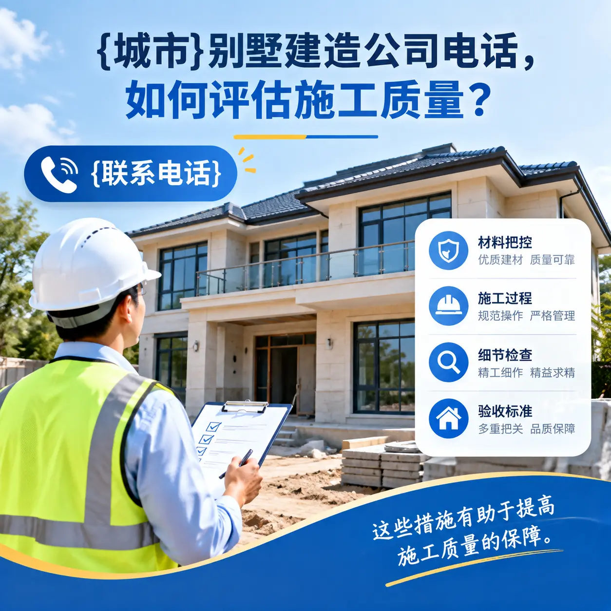 河南别墅建造公司电话，如何评估施工质量？
